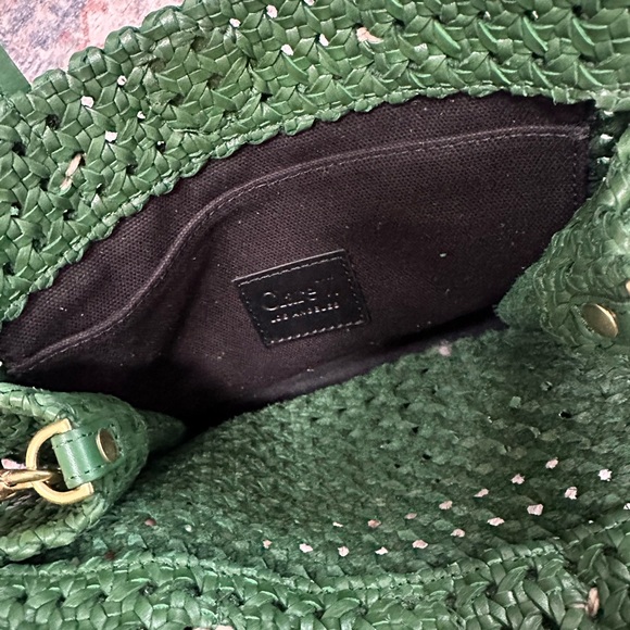 Clare V Petit Simple Tote in Evergreen Rattan - Picture 6 of 6
